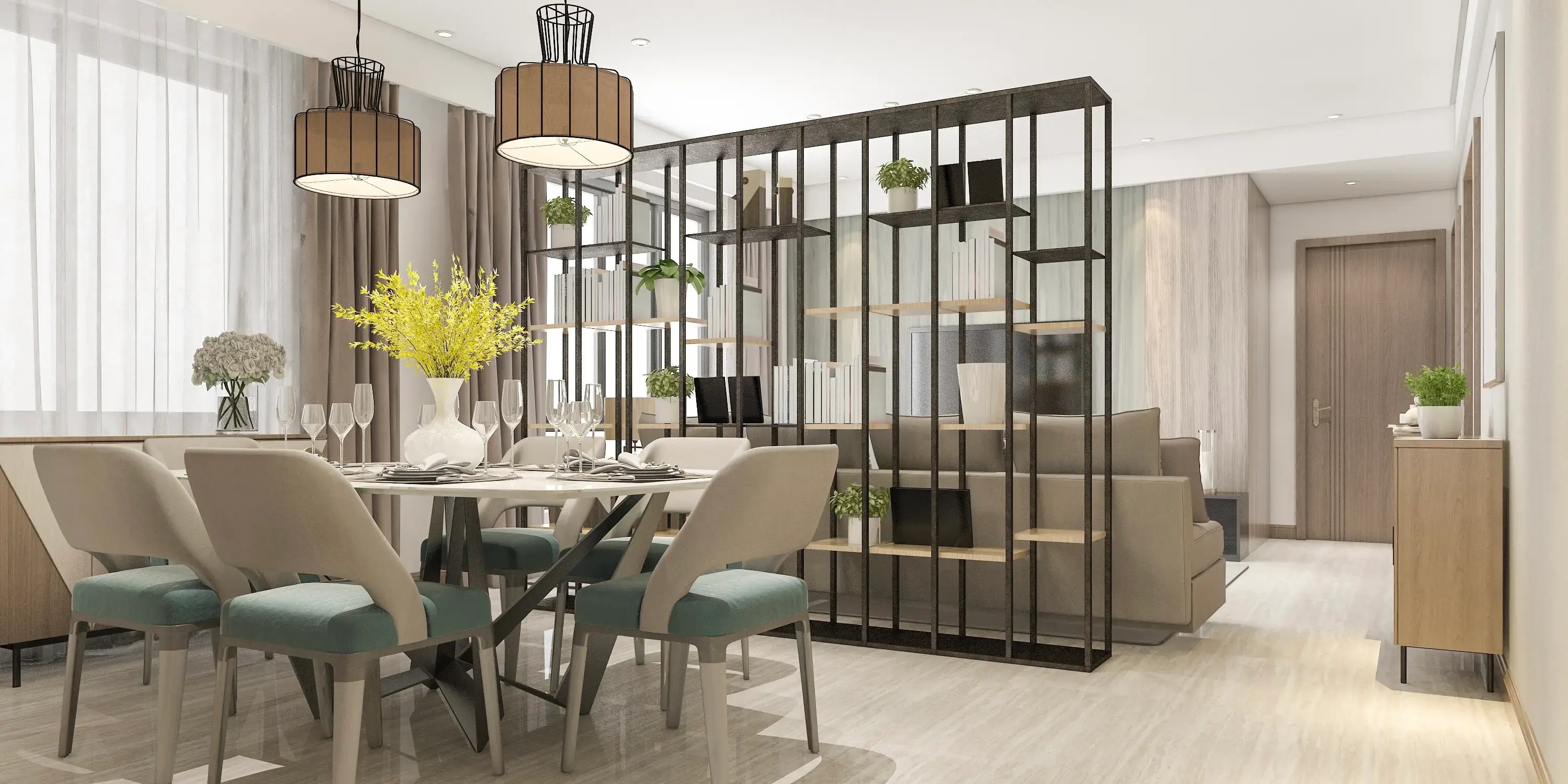 Sala y comedor. Diseño de interiores