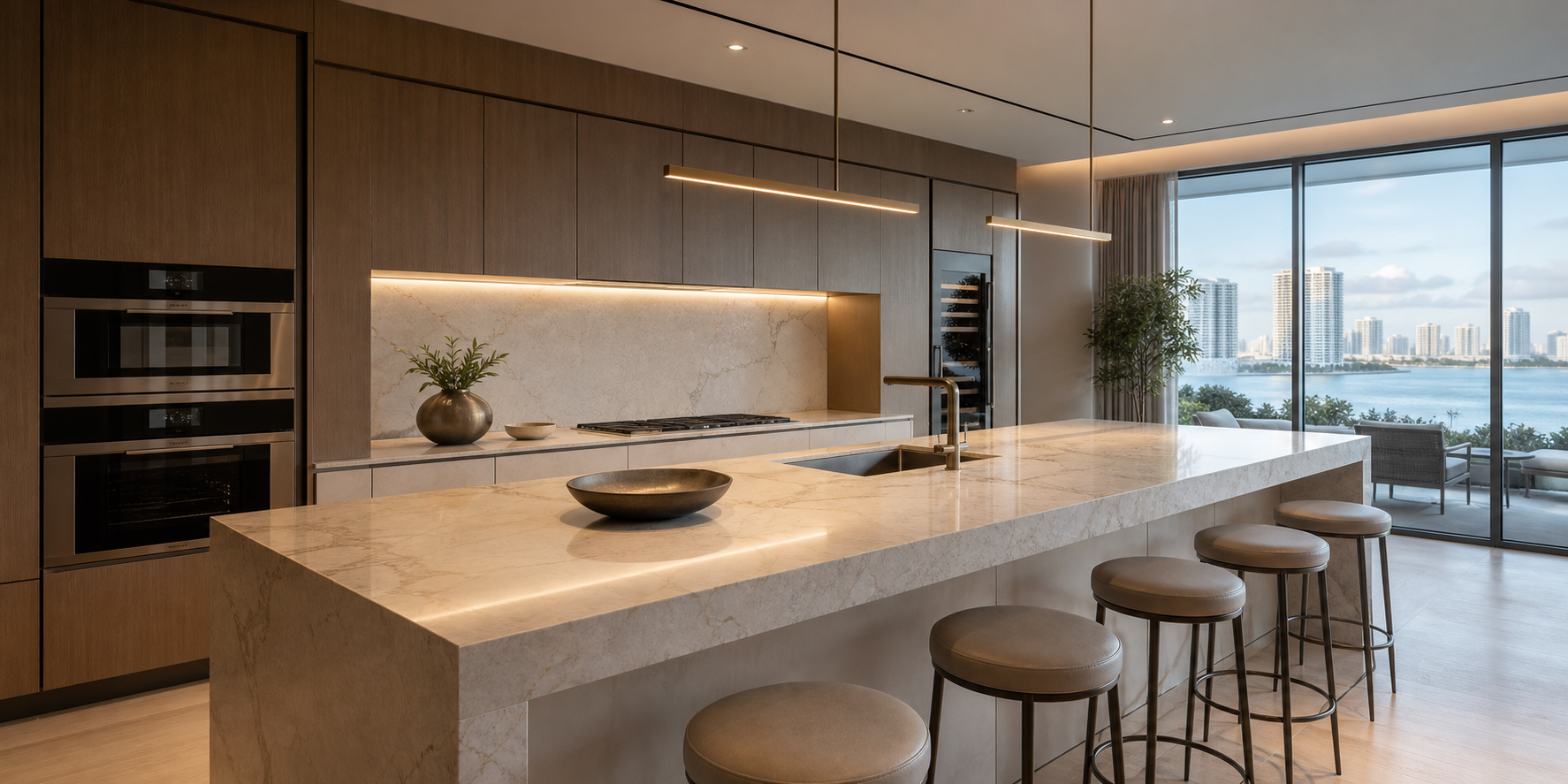 Modern Luxury Kitchen With Tech Stone Countertops