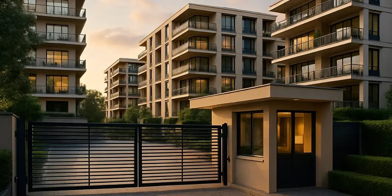 Acceso controlado para entrar a un desarrollo de departamentos exclusivos