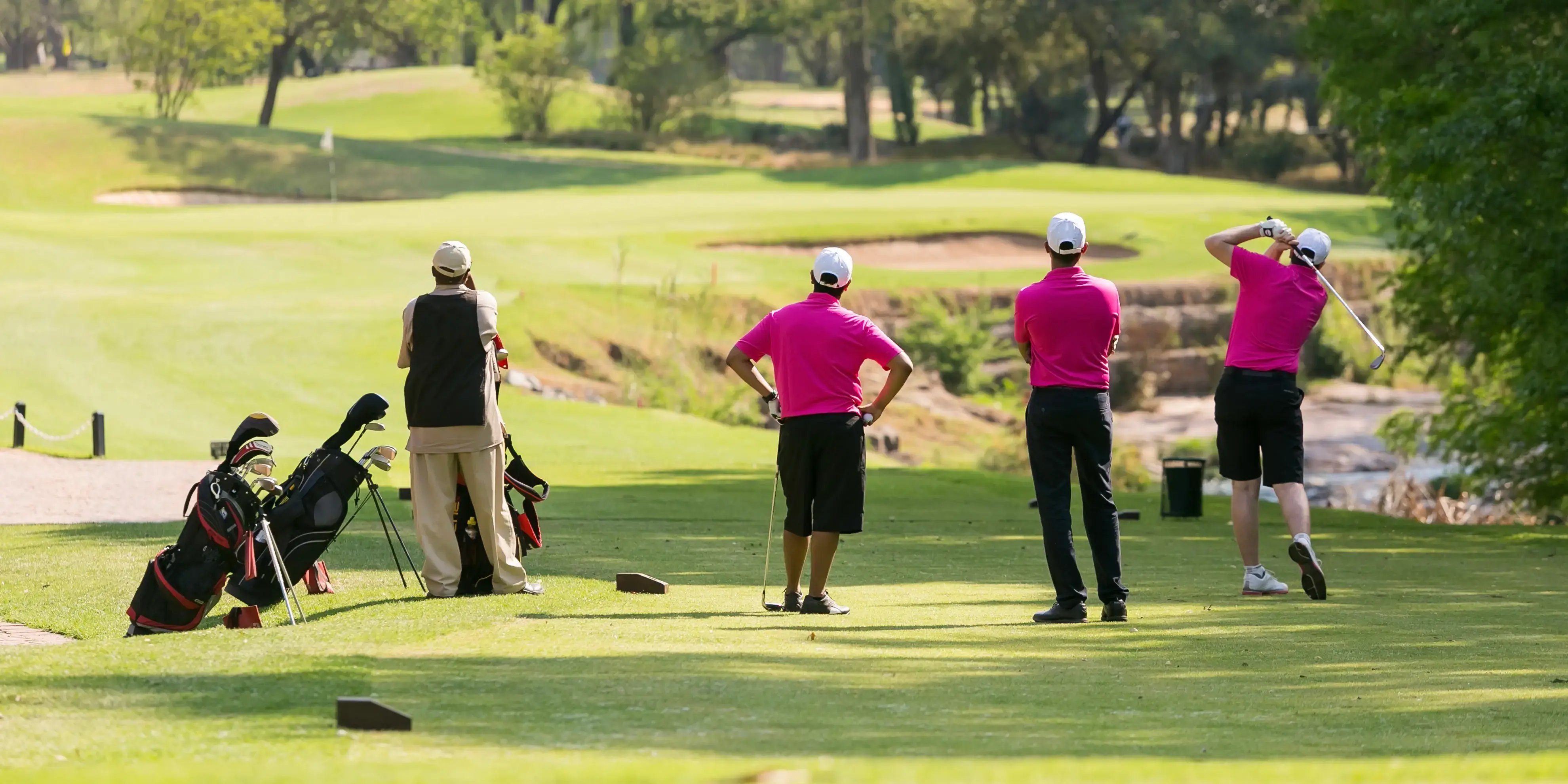 Grupo de golfistas en torneo de golf en Bosque Real