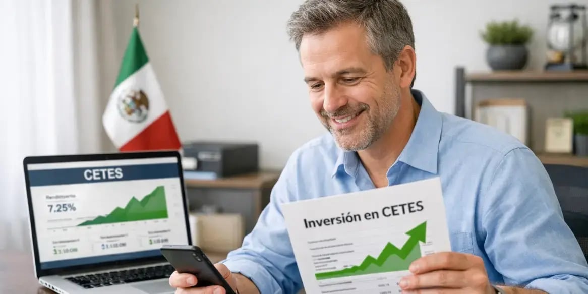 Hombre invirtiendo en cetes