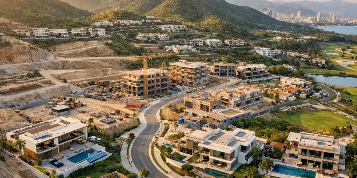 Zona en crecimiento de un desarrollo residencial de lujo