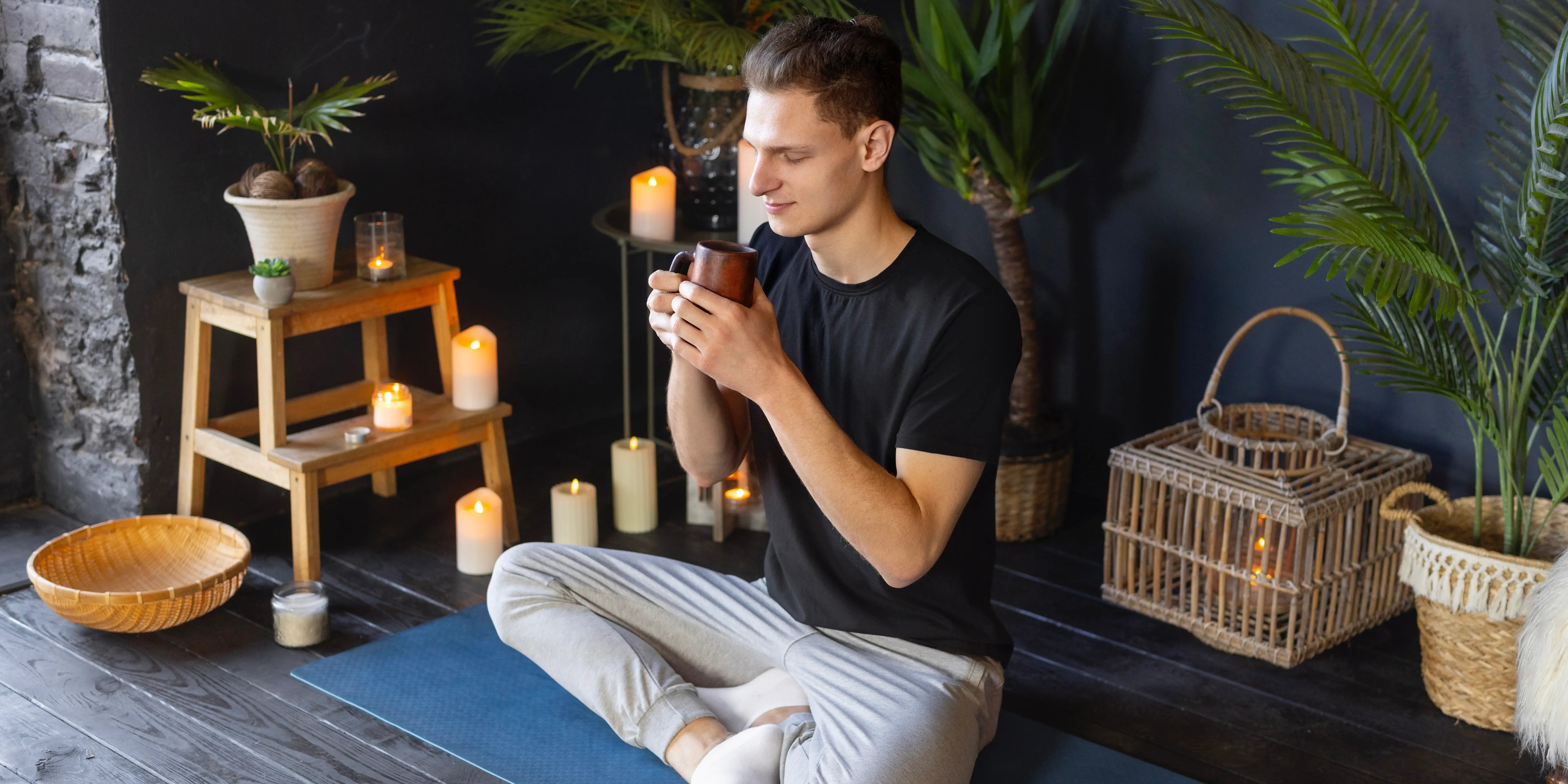 Hombre meditando. Momento Zen