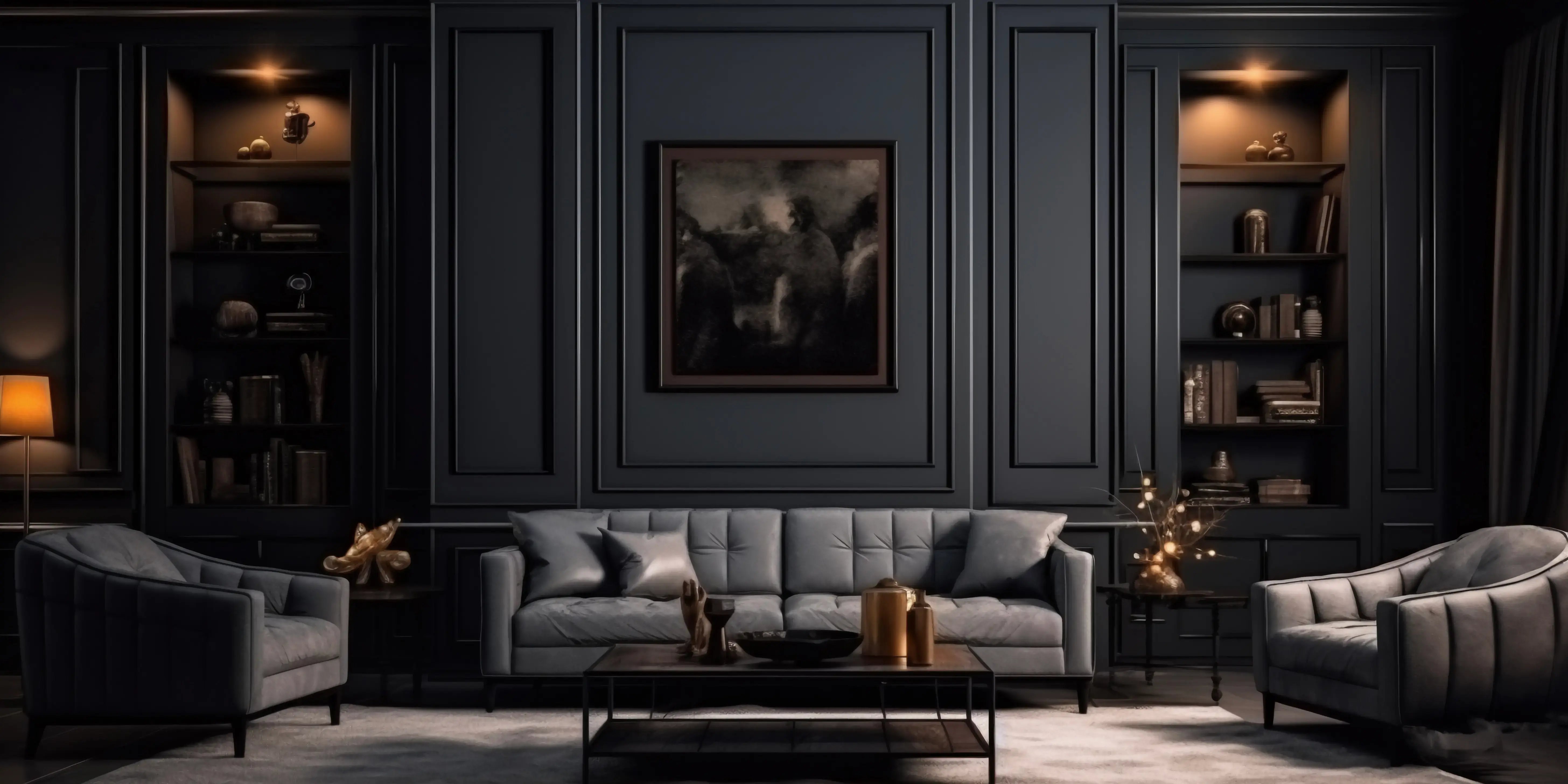 Sala y sillones. Estilo eerie
