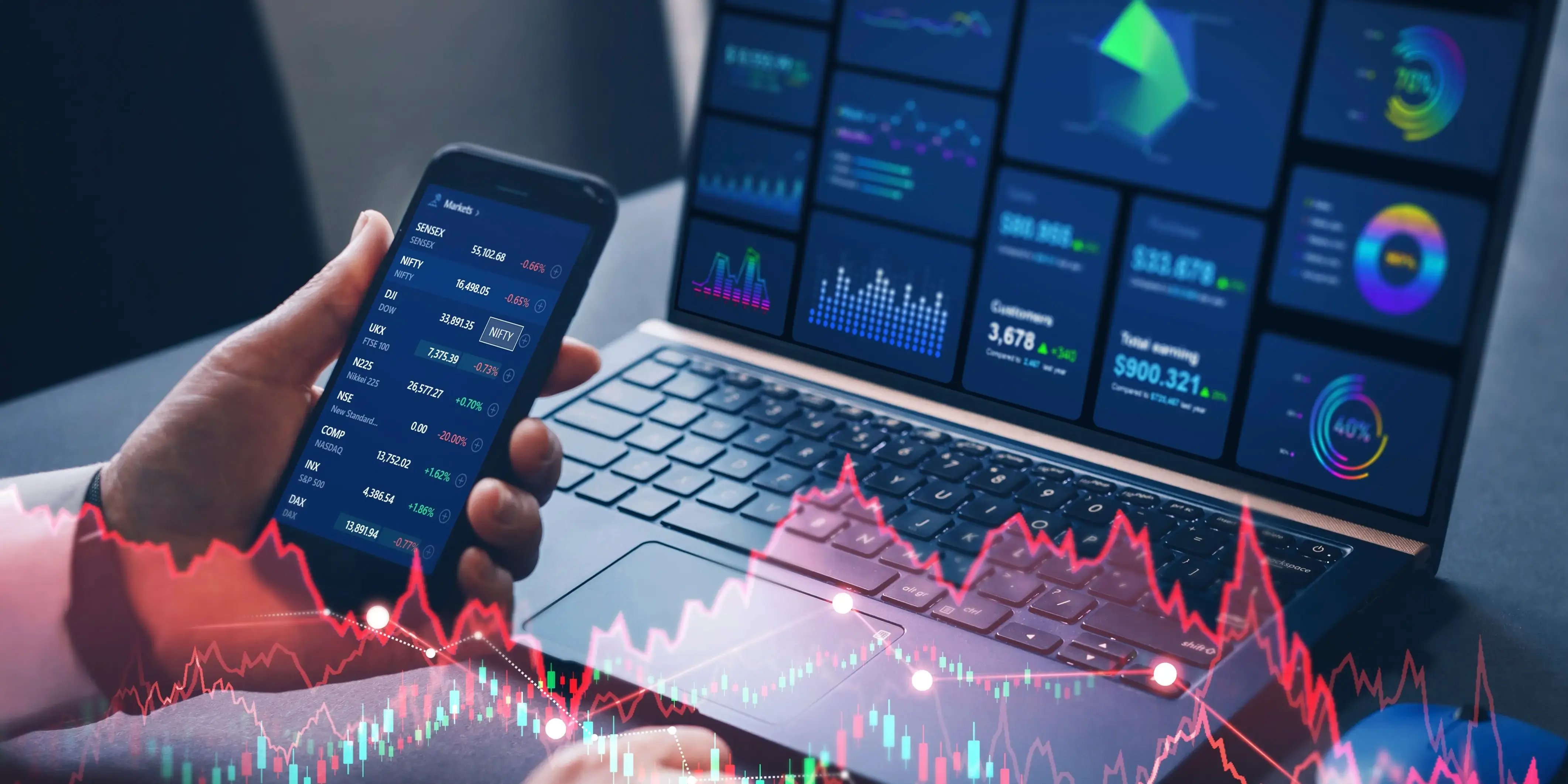 Computadora con gráficas. Bienes raíces vs. Activos Financieros