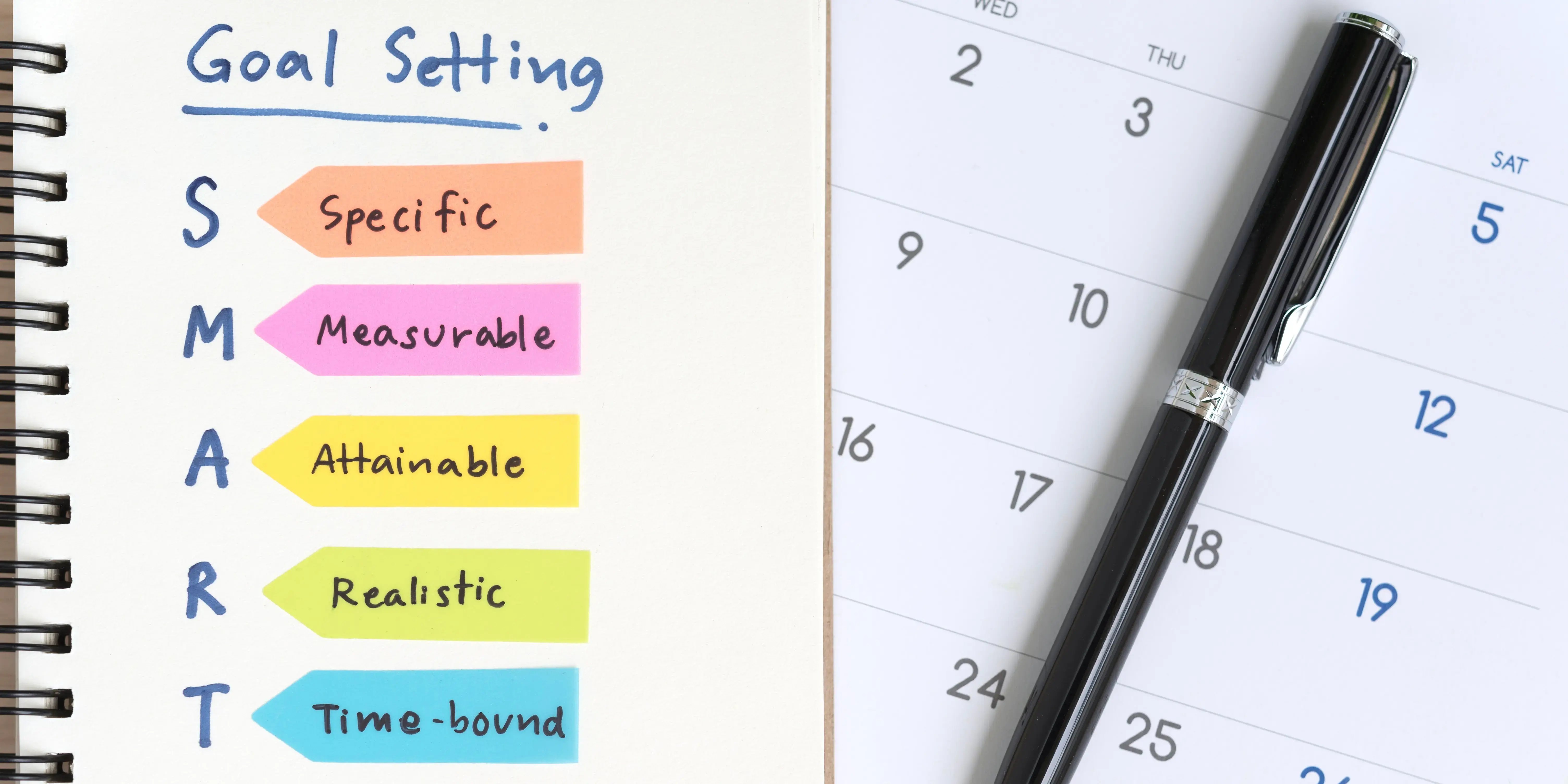 Calendario con metas. como administrar mi dinero
